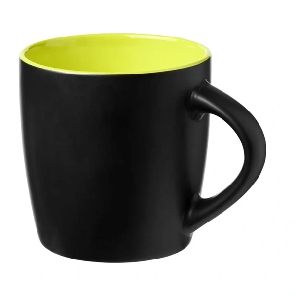 Printed Riviera Black Ceramic Mug - Lime