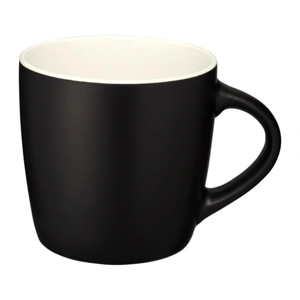 Printed Riviera Black Ceramic Mug - White
